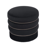 TOV Lakka Black Velvet Ottoman