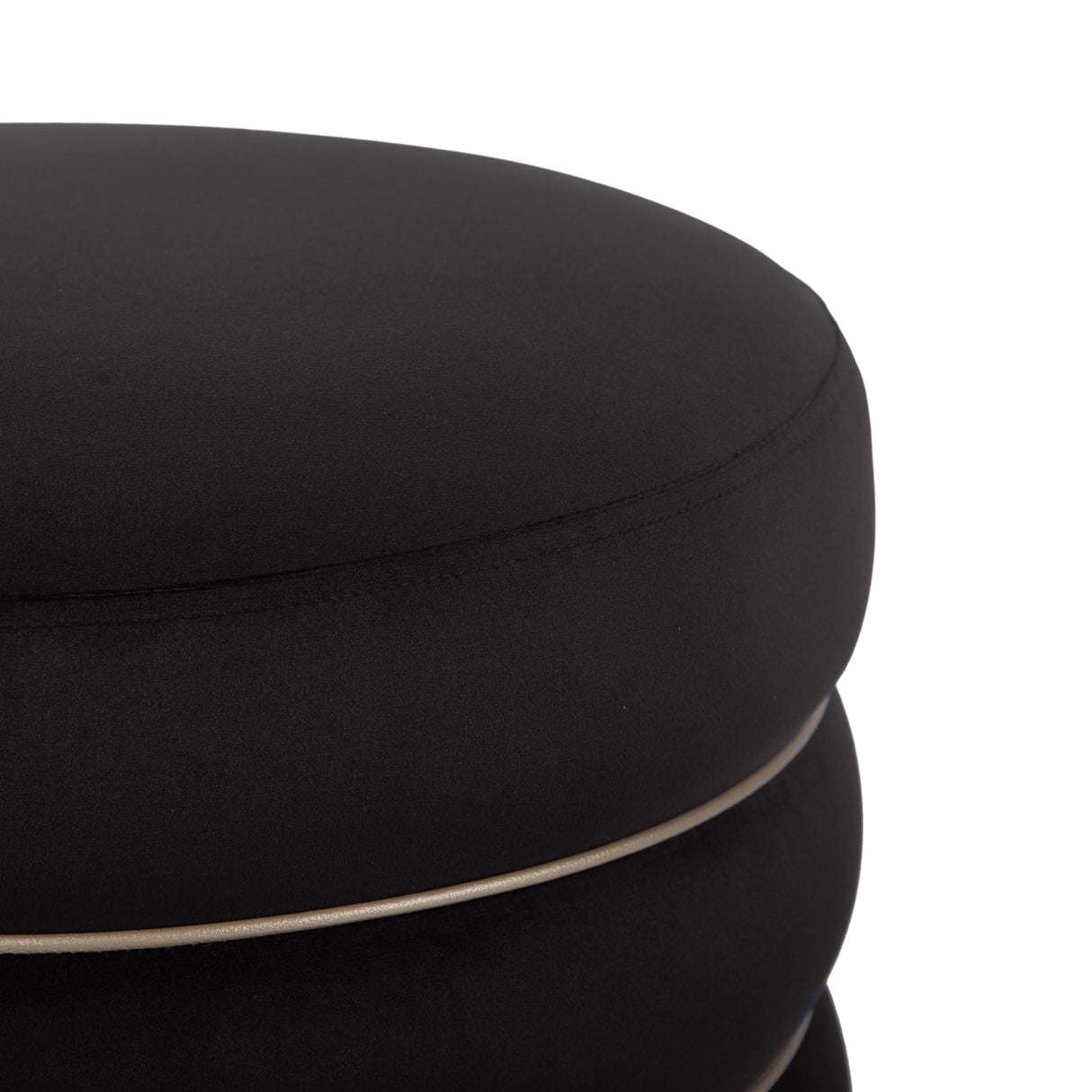TOV Lakka Black Velvet Ottoman