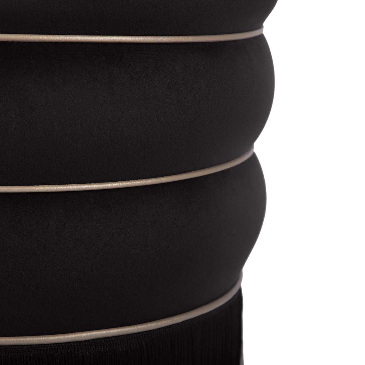 TOV Lakka Black Velvet Ottoman