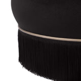 TOV Lakka Black Velvet Ottoman