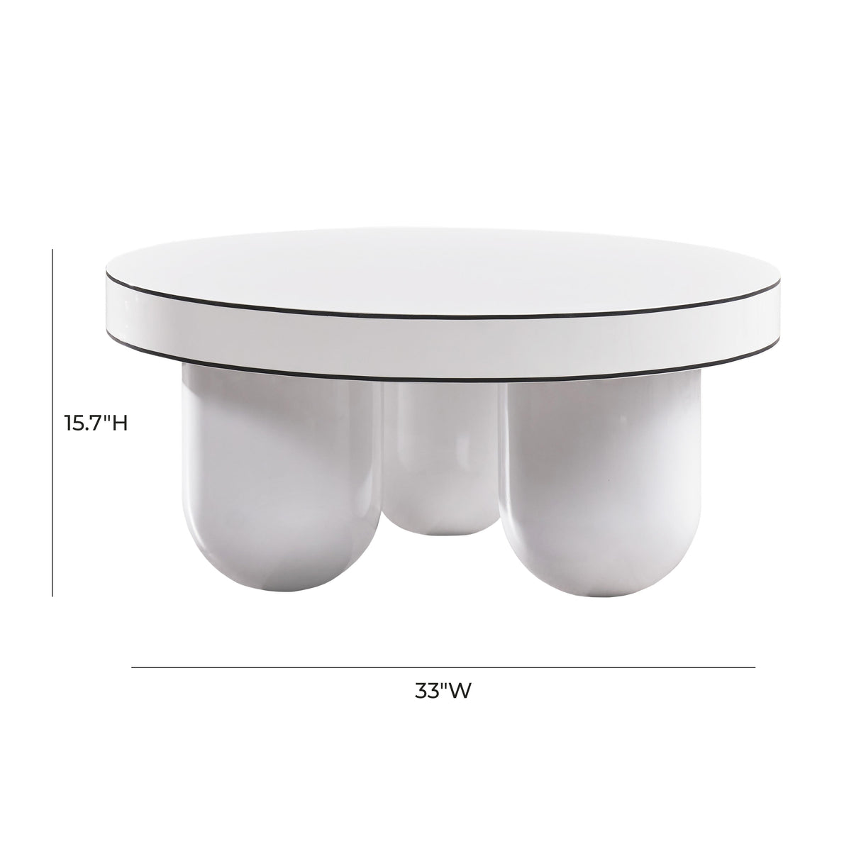 TOV Jasper White Glossy Coffee Table