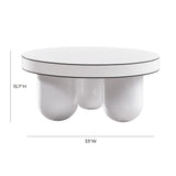 TOV Jasper White Glossy Coffee Table