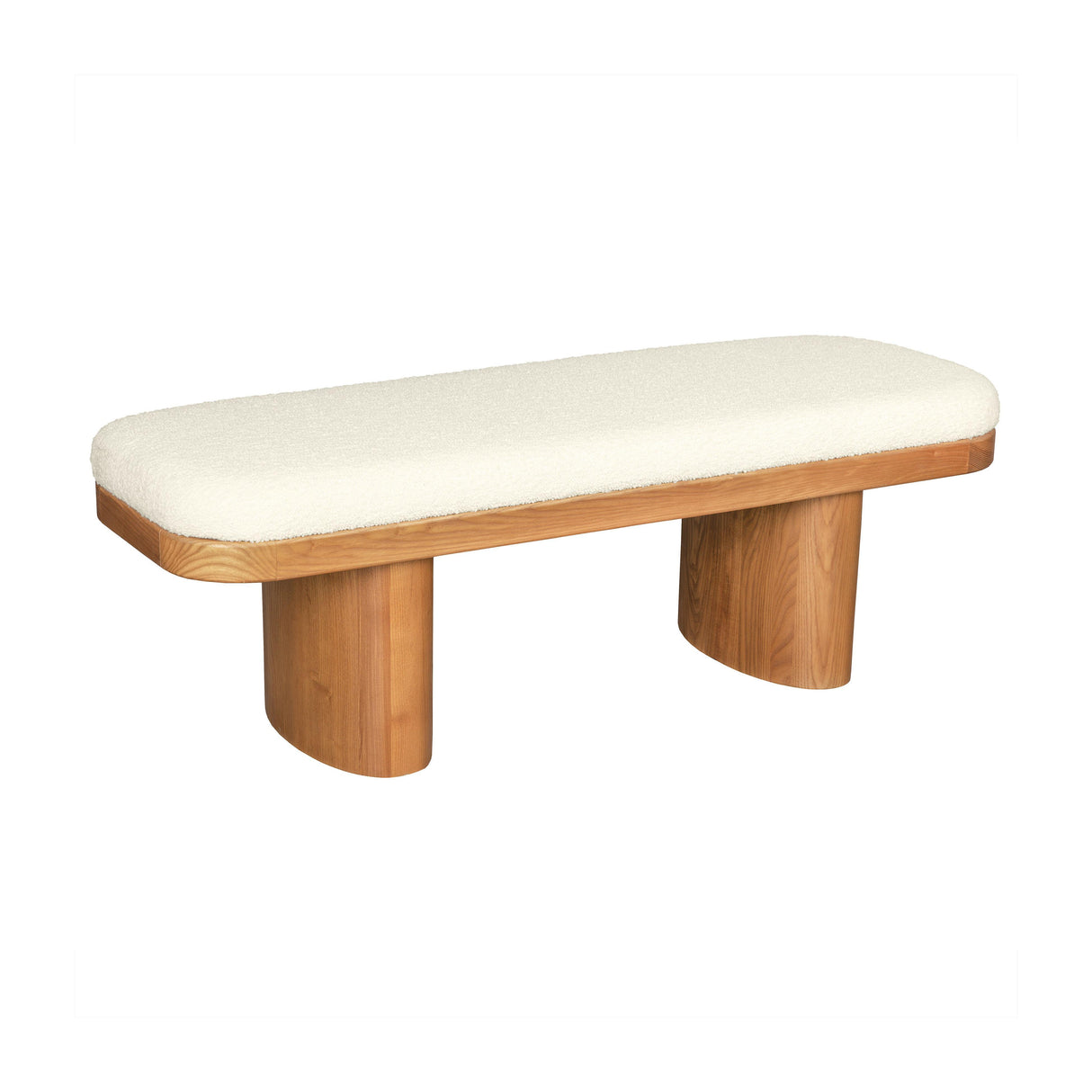 TOV Ollie White Performance Boucle Wooden Bench