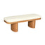 TOV Ollie White Performance Boucle Wooden Bench