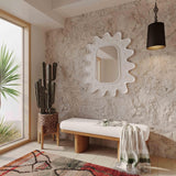 TOV Ollie White Performance Boucle Wooden Bench