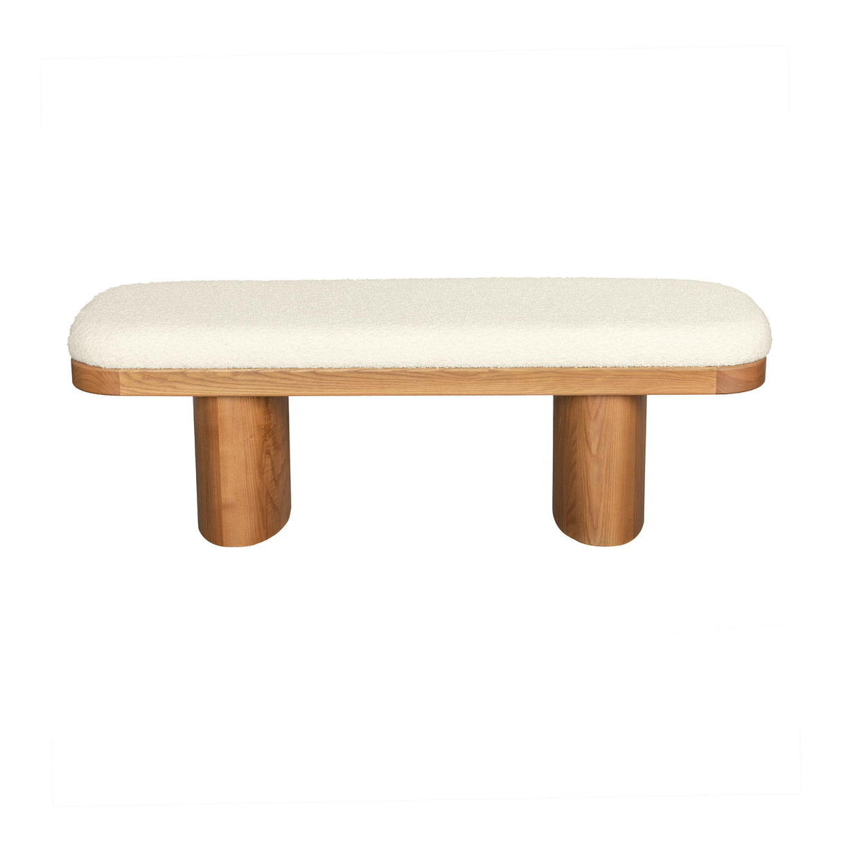 TOV Ollie White Performance Boucle Wooden Bench