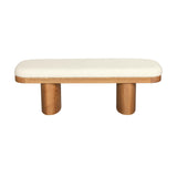 TOV Ollie White Performance Boucle Wooden Bench