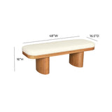 TOV Ollie White Performance Boucle Wooden Bench