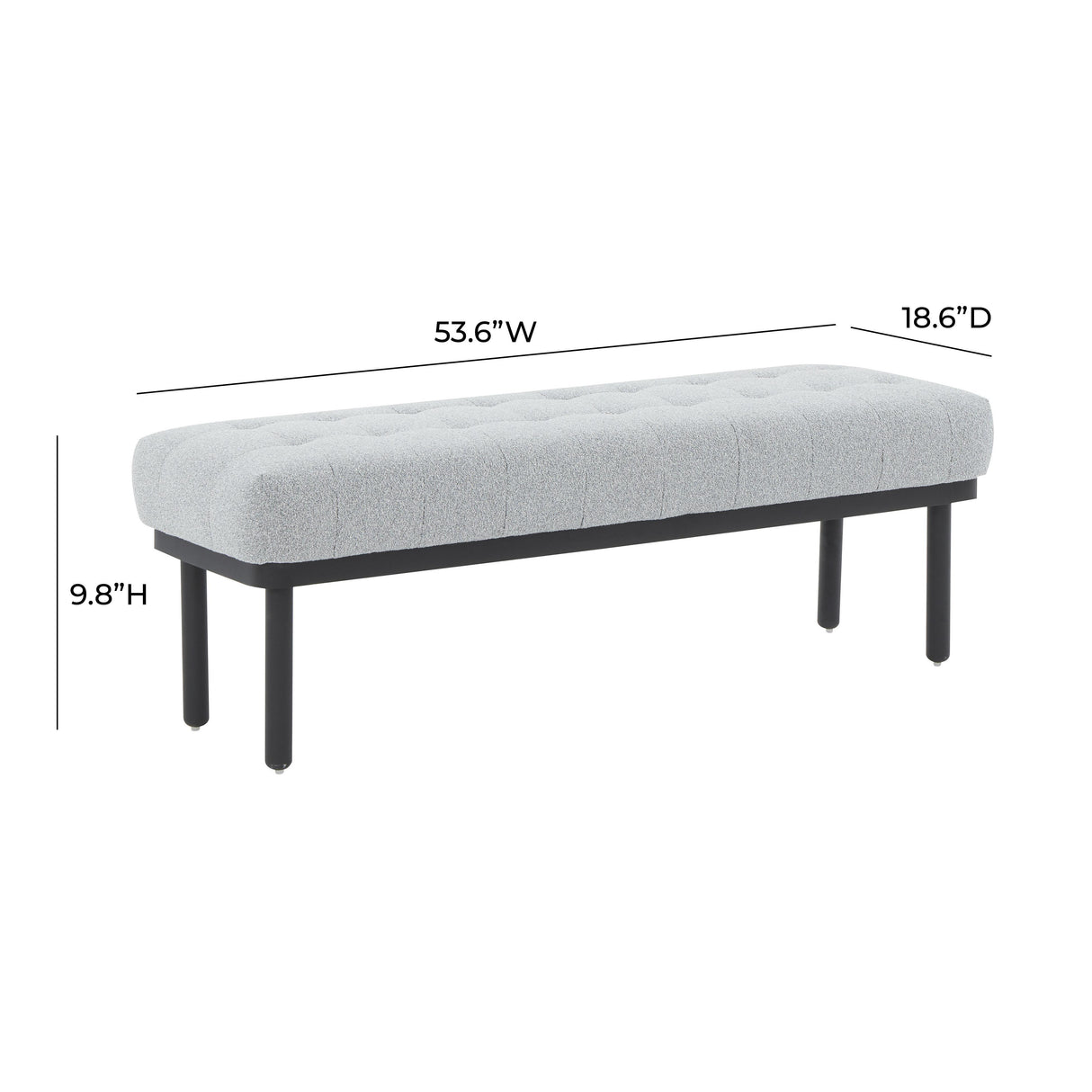 TOV Olivia Grey Boucle Bench
