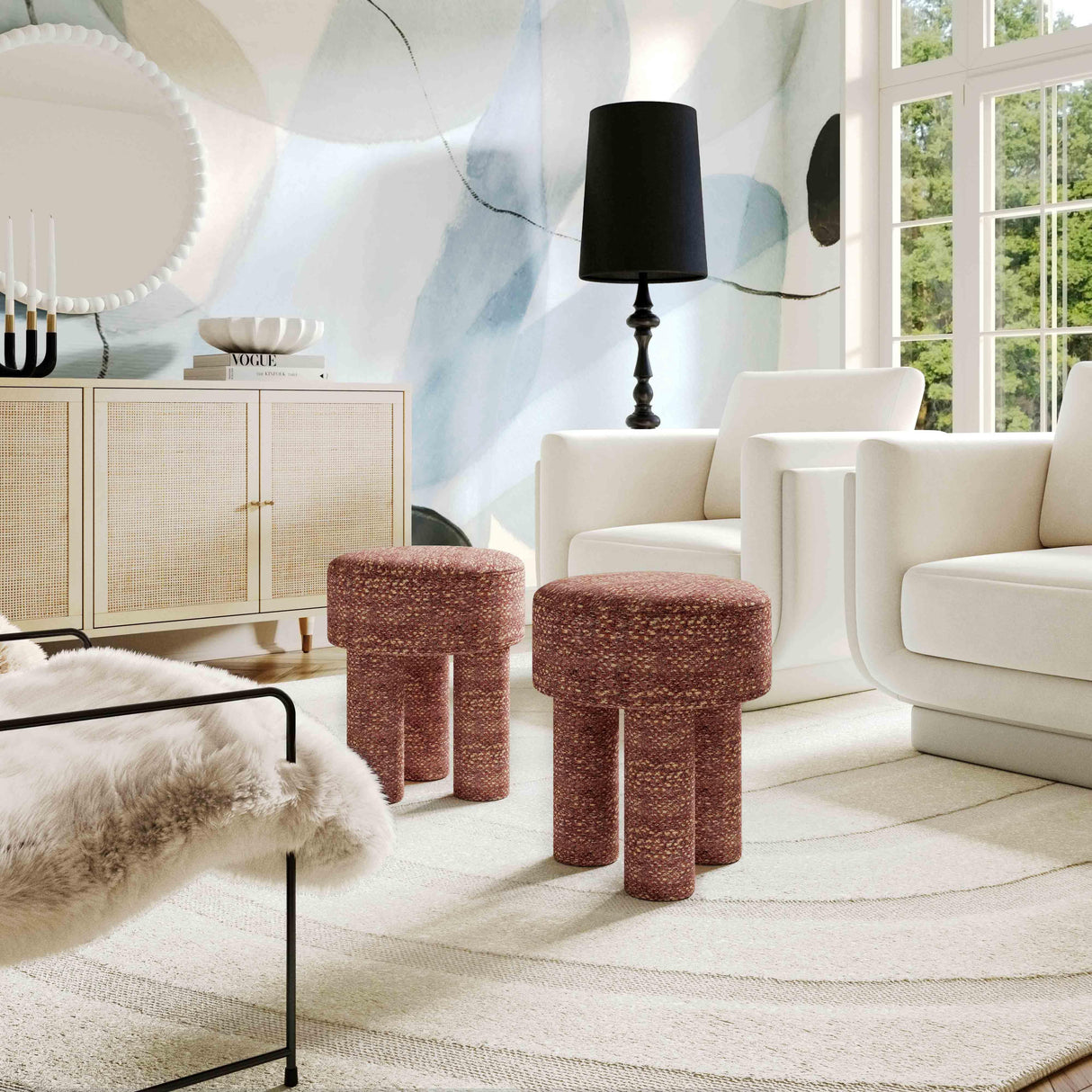 TOV Claire Sedona Brown Knubby Stool