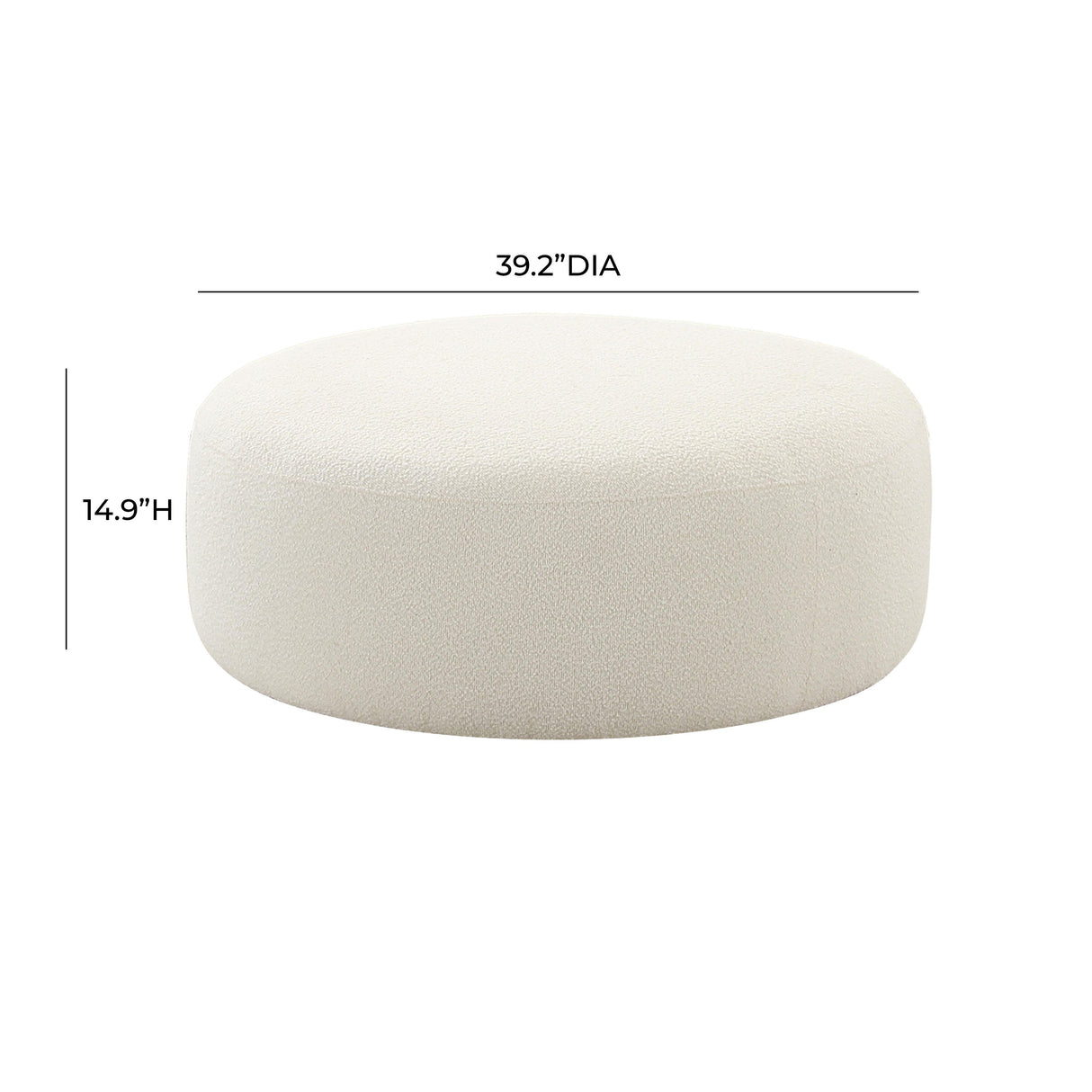 TOV Broohah Cream Boucle Ottoman