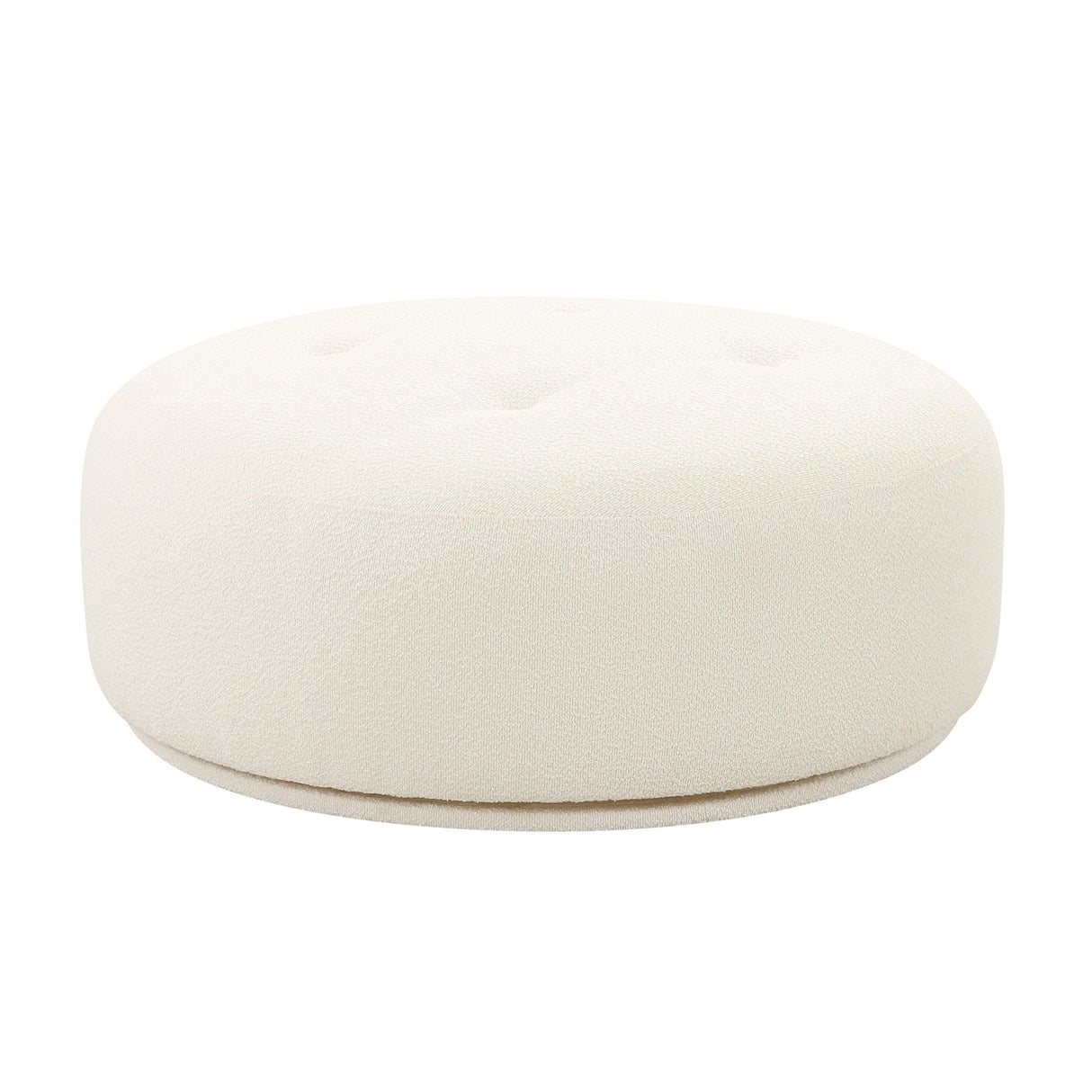 TOV Fickle Cream Boucle Swivel Ottoman