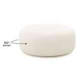 TOV Fickle Cream Boucle Swivel Ottoman