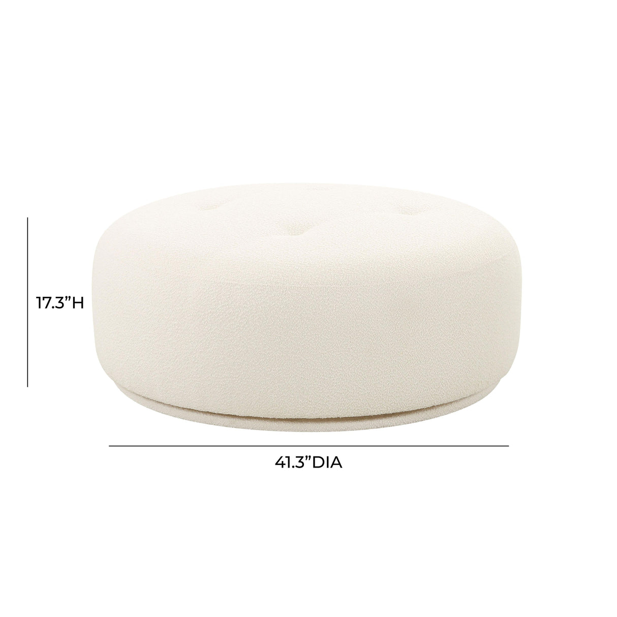 TOV Fickle Cream Boucle Swivel Ottoman