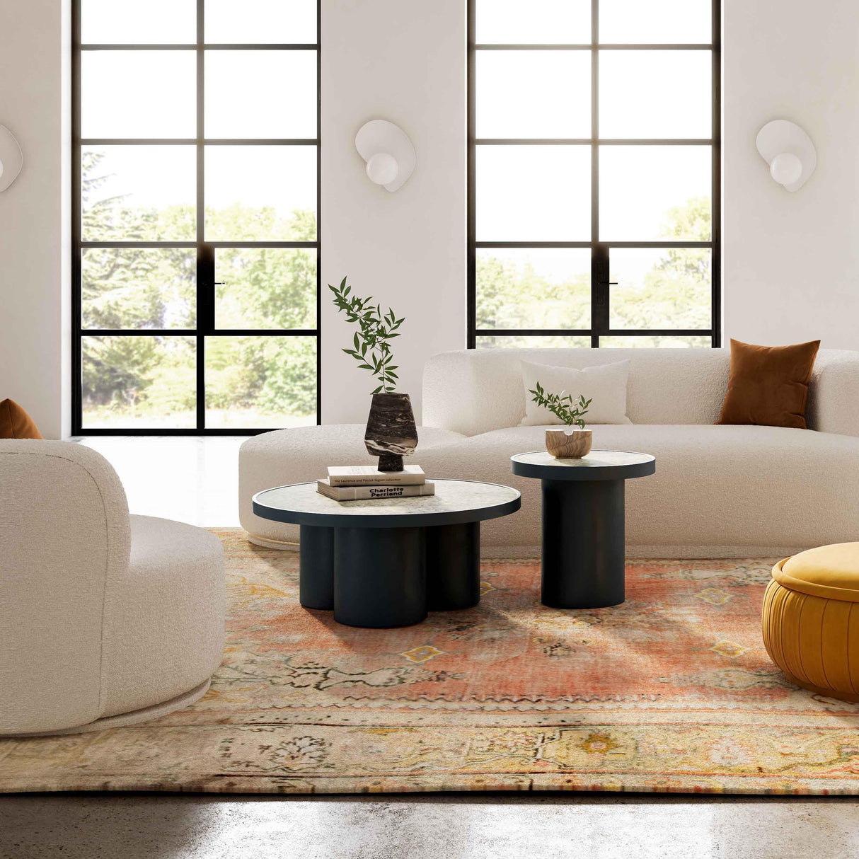 TOV Nautilus Antique Silver Mirrored Side Table