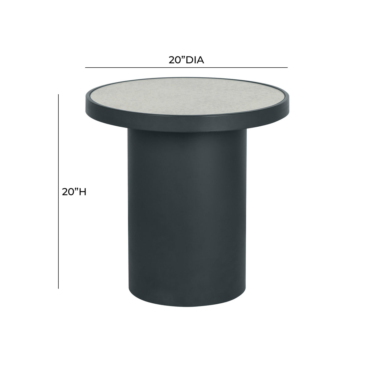 TOV Nautilus Antique Silver Mirrored Side Table