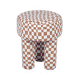 TOV Claire Brown Checkered Boucle Stool