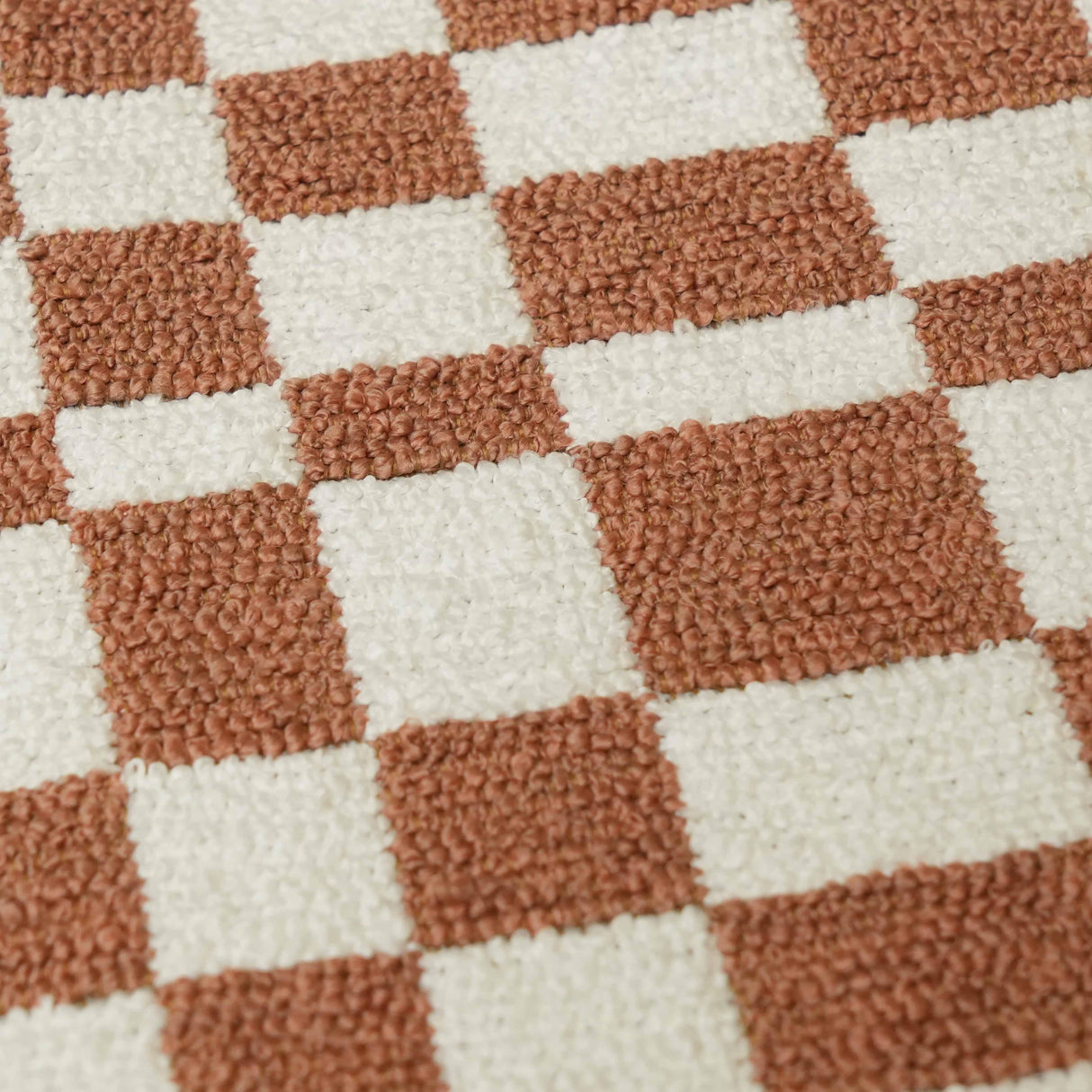 TOV Claire Brown Checkered Boucle Stool