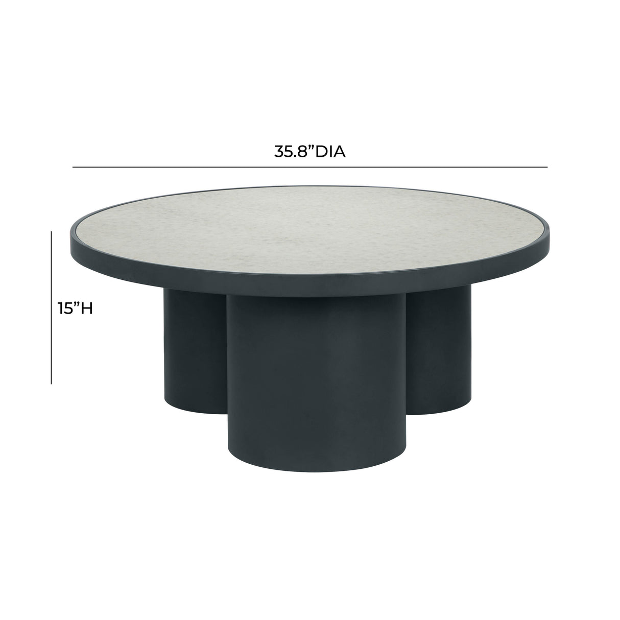 TOV Nautilus Antique Silver Mirrored Coffee Table