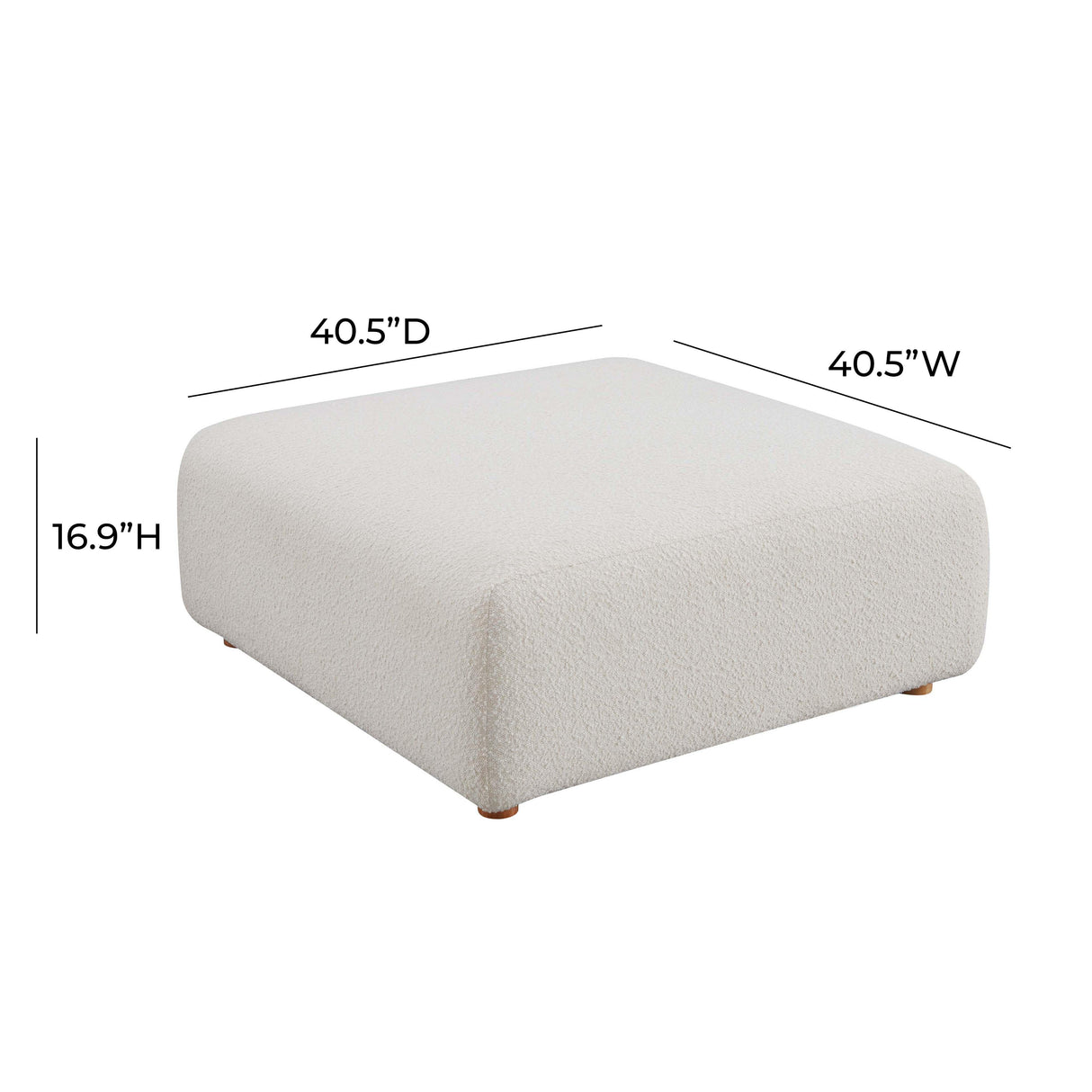 TOV Hangover Cream Boucle Ottoman