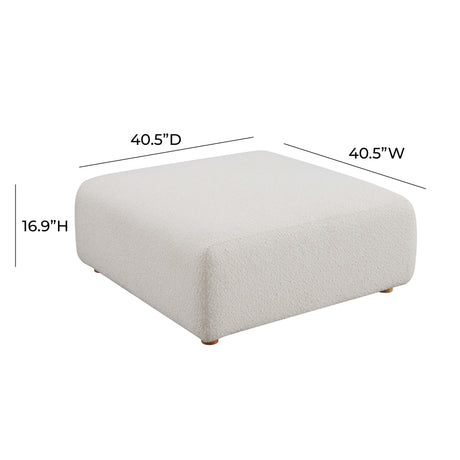TOV Hangover Cream Boucle Ottoman