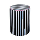 TOV Taurus Ceramic Stool in Modern Stripes Print