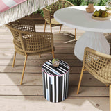 TOV Taurus Ceramic Stool in Modern Stripes Print