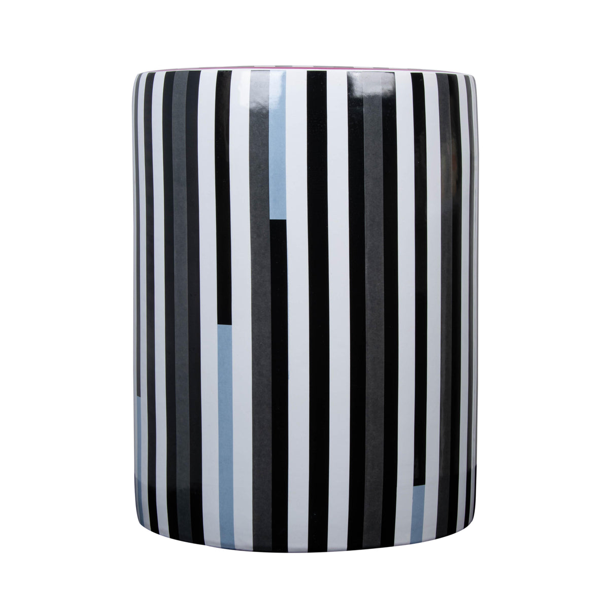 TOV Taurus Ceramic Stool in Modern Stripes Print