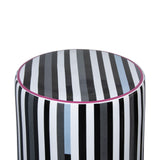 TOV Taurus Ceramic Stool in Modern Stripes Print