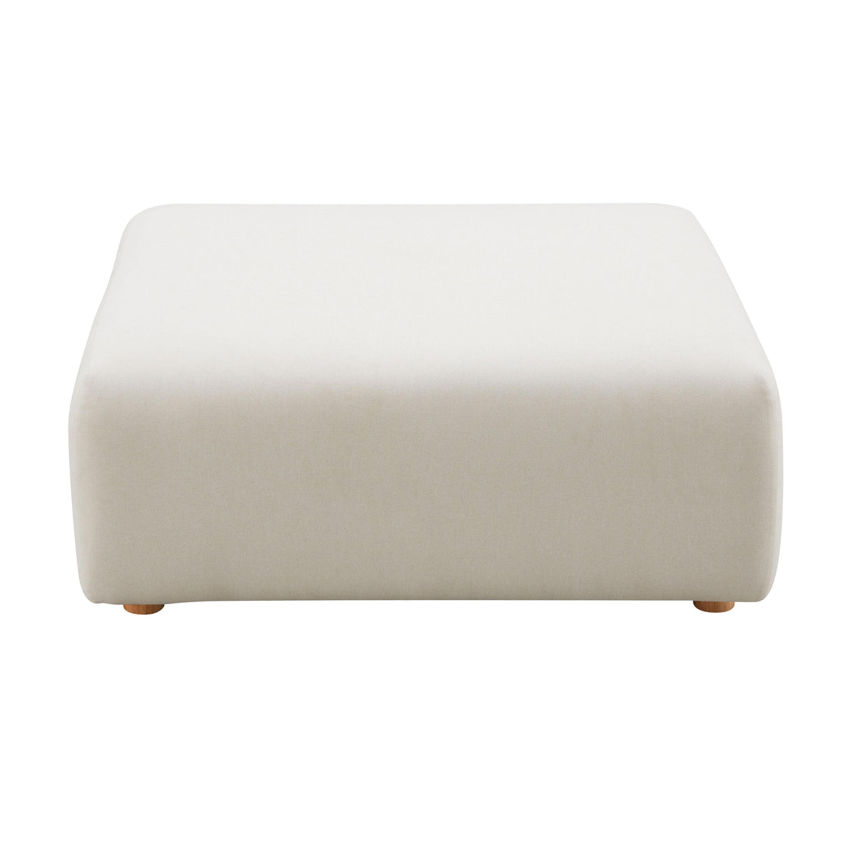 TOV Hangover Cream Performance Linen Ottoman