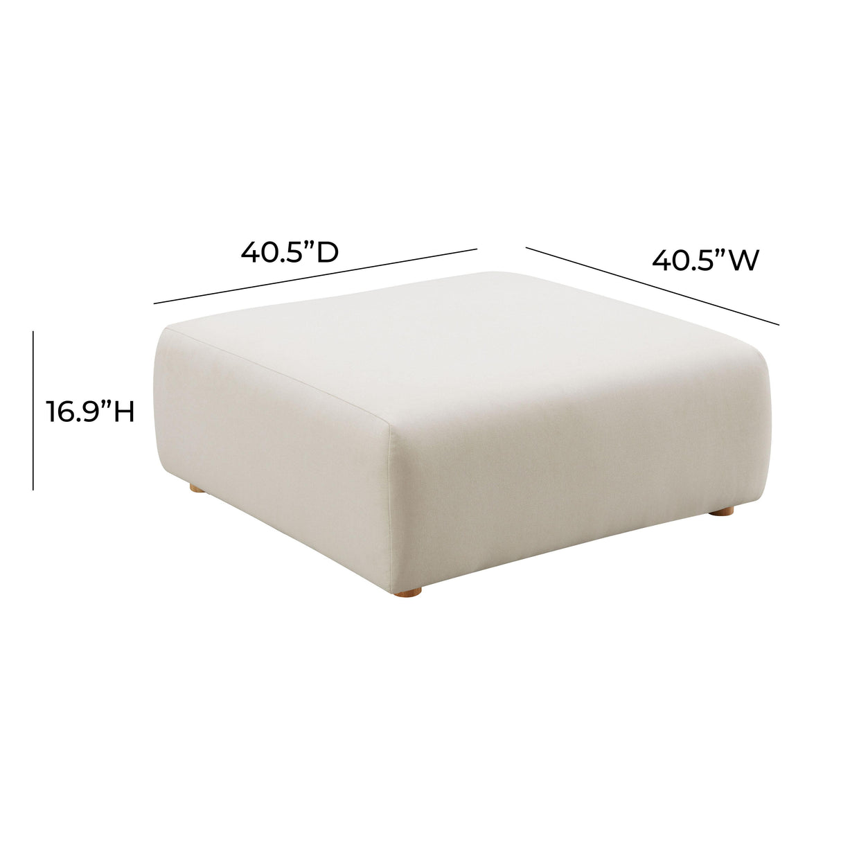 TOV Hangover Cream Performance Linen Ottoman