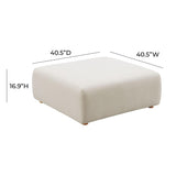 TOV Hangover Cream Performance Linen Ottoman