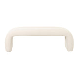 TOV Leigh Cream Velvet Channeled Bench