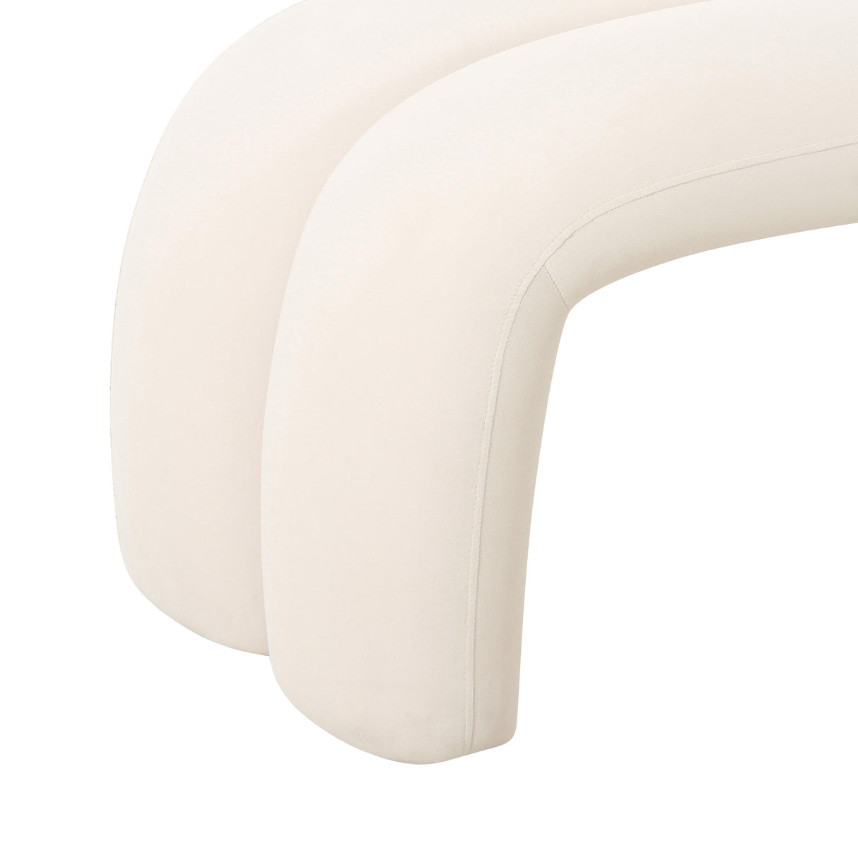 TOV Leigh Cream Velvet Channeled Bench