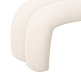 TOV Leigh Cream Velvet Channeled Bench