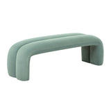 TOV Leigh Green Velvet Channeled Bench