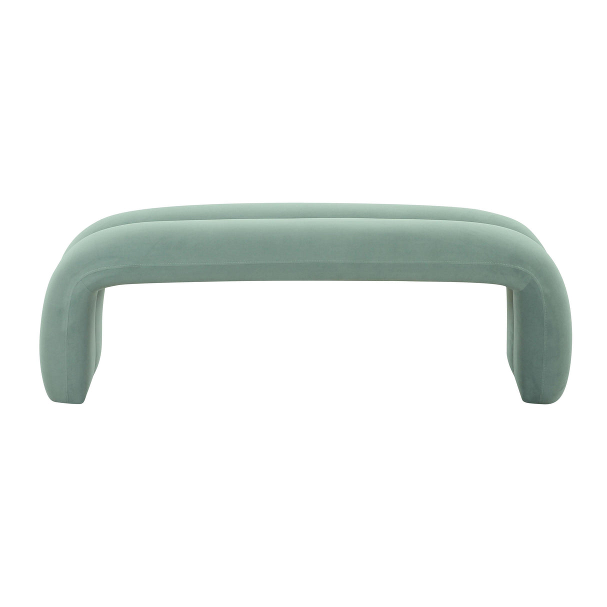 TOV Leigh Green Velvet Channeled Bench