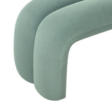 TOV Leigh Green Velvet Channeled Bench