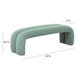 TOV Leigh Green Velvet Channeled Bench