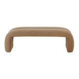 TOV Leigh Taupe Velvet Channeled Bench