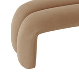 TOV Leigh Taupe Velvet Channeled Bench
