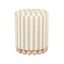 TOV Dex Beige Striped Linen Ottoman