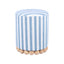 TOV Dex Pastel Blue Striped Linen Ottoman