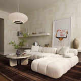 TOV Calliope Cream Vegan Shearling Modular Ottoman