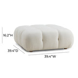 TOV Calliope Cream Vegan Shearling Modular Ottoman