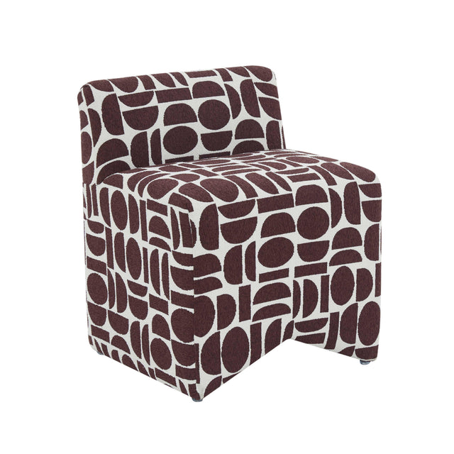 TOV Pippa Merlot Geometric Jacquard Weave Stool