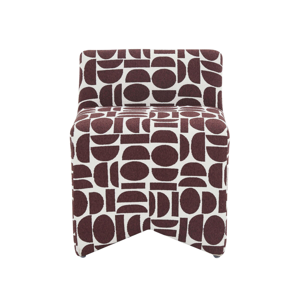 TOV Pippa Merlot Geometric Jacquard Weave Stool