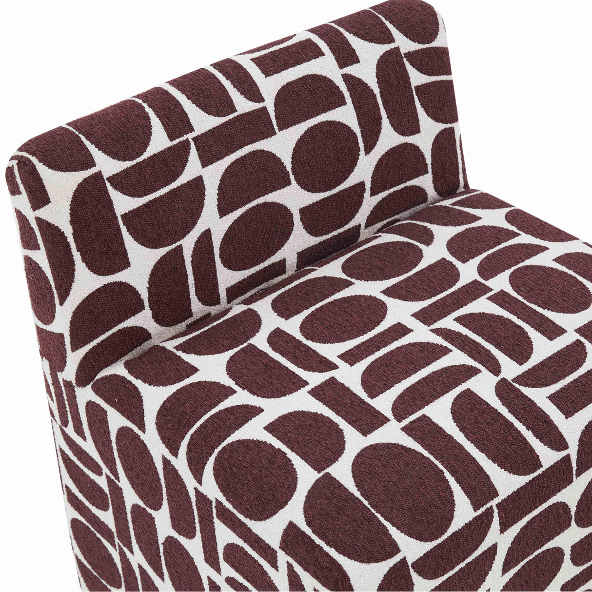 TOV Pippa Merlot Geometric Jacquard Weave Stool