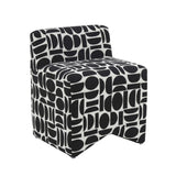 TOV Pippa Black Geometric Jacquard Weave Stool