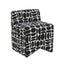 TOV Pippa Black Geometric Jacquard Weave Stool